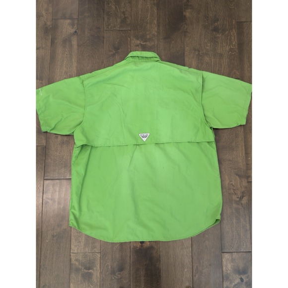 Columbia Omni-Shade Shirt‎ Men Size L Green Button Up Short Sleeve Fishing Gear - Picture 7 of 8